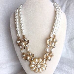 SPECIAL OCCASION STATEMENT NECKLACE, PEARL BRIDAL NECKLACE #305
